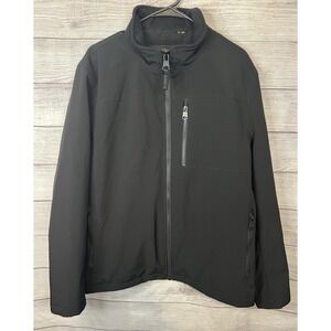 Calvin Klein Men's Large Black Soft Shell Jacket Fleece Lined Full Zip